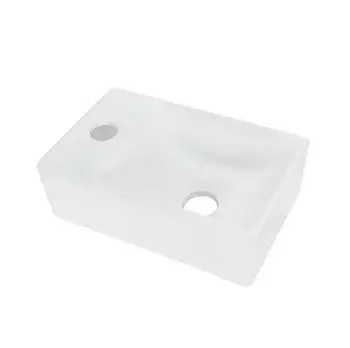 Aloni Design Handwaschbecken Keramik Wei&szlig; Hahnloch Links 30x18,5x9,5cm (431-L)