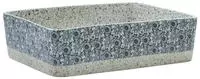 vidaXL Aufsatzwaschbecken Grau Blau Rechteckig 46x35,5x13cm Keramik