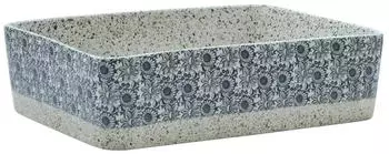 vidaXL Aufsatzwaschbecken Rechteckig Keramik Grau-Blau 46x35,5x13cm (155072)