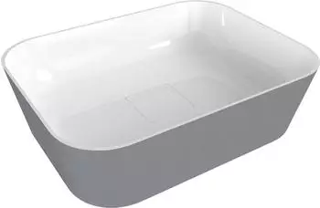 polysan Banera Square Aufsatzwaschbecken Gussmarmor 50x36cm Weiß/Grau matt (14596.32)