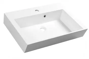 Sapho Orinoko Aufsatzwaschbecken 60x45cm Marmorguss weiß (OR060)