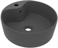 vidaXL Luxus-Waschbecken mit &Uuml;berlauf Matt Dunkelgrau 36x13 cm Keramik