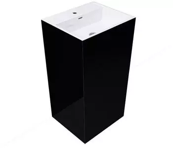doporro Colossum34 Freistehendes Standwaschbecken Mineralguss Rechteckig Schwarz/Weiß 50x42x90cm (Colossum34)