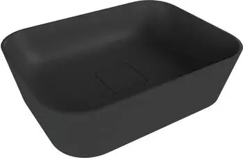 polysan Banera Square Aufsatzwaschbecken Gussmarmor 50x36cm Anthrazit matt (14596.51)