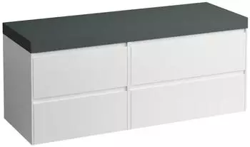 Laufen Lani Waschtischplatte verkehrsgrau gro&szlig;e Schublade rechts,1370x495x580mm, H4055811122611, Wei&szlig; gl&auml;nzend