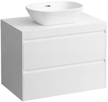 Laufen Lani Waschtischplatte wei&szlig; matt 1 Ausschnitt mittig, 785x495x580mm, H4045511122611, Wei&szlig; gl&auml;nzend