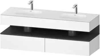 Duravit Qatego Einbauwaschtisch mit Unterbau 1600 mm mit Nischenbeleuchtung wei&szlig; matt (QA4797049180010)