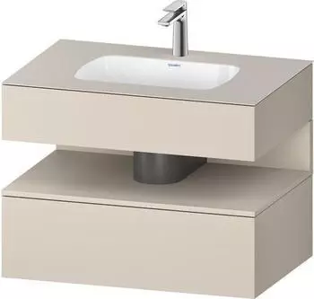 Duravit Qatego Einbauwaschtisch mit Unterbau 800 mm taupe supermatt (QA4785083830000)
