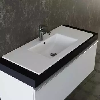 VILSTEIN Einbau-Waschbecken Keramik Eckig 62cm Wei&szlig; (VS-KW-01-60)