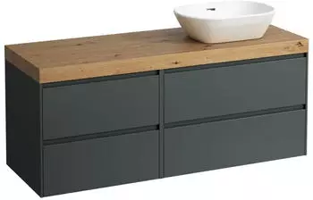 Laufen Lani Waschtischplatte Wildeiche 1 Ausschnitt rechts 1370x495x580 mm H4065831122661 Verkehrsgrau