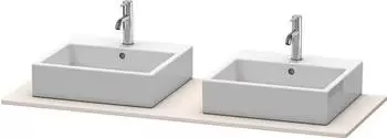 Duravit XSquare Konsole 140 cm mit zwei Ausschnitten taupe supermatt (Dekor) (XS063GB8383)