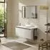 Hansgrohe Xelu Q Konsole mit Ausschnitt mittig 118x55 cm geschliffen 60x48 cm weiß hochglanz