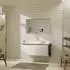 Hansgrohe Xelu Q Konsole mit Ausschnitt mittig 118x55 cm geschliffen 60x48 cm weiß hochglanz