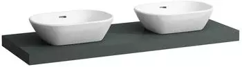 Laufen Lani Waschtischplatte, Ausschnitt links und rechts, 1370x495x65mm, H4046841122661, Verkehrsgrau