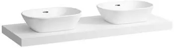 Laufen Lani Waschtischplatte, Ausschnitt links und rechts, 1370x495x65mm, H4046841122601, Wei&szlig; matt