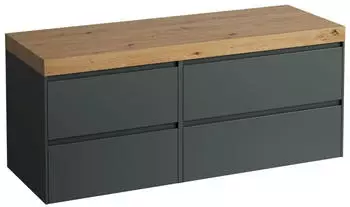 Laufen Lani Waschtischplatte wildeiche gro&szlig;e Schublade rechts,1370x495x580mm, H4065811122661, Verkehrsgrau