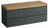 Laufen Lani Waschtischplatte wildeiche große Schublade rechts,1370x495x580mm, H4065811122661, Verkehrsgrau