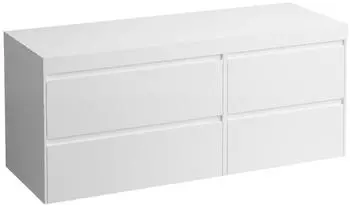 Laufen Lani Waschtischplatte wei&szlig; matt gro&szlig;e Schublade links,1370x495x580mm, H4045801129991, Multicolor