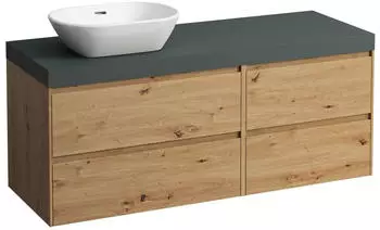 Laufen Lani Waschtischplatte verkehrsgrau 1 Ausschnitt links, 1370x495x580mm, H4055821122671, Wildeiche