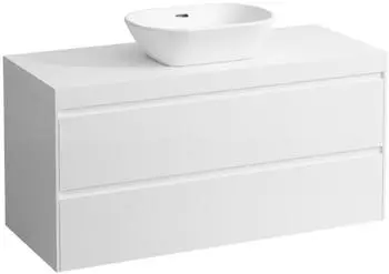 Laufen Lani Waschtischplatte wei&szlig; matt 1 Ausschnitt mittig, 1185x495x580mm, H4045711129991, Multicolor
