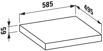 Laufen Lani Waschtischplatte, ohne Ausschnitt, 585x495x65mm, H4046401122661, Verkehrsgrau