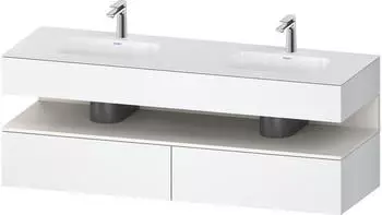 Duravit Qatego Einbauwaschtisch mit Unterbau 1600 mm mit Nischenbeleuchtung wei&szlig; matt (QA4797084180010)