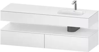 Duravit Qatego Einbauwaschtisch mit Unterbau 1600 mm mit Nischenbeleuchtung wei&szlig; matt (QA4796018180010)