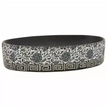 vidaXL Aufsatzwaschbecken Oval Schwarz/Blau Keramik 56,5x36,5x13,5cm (155114)