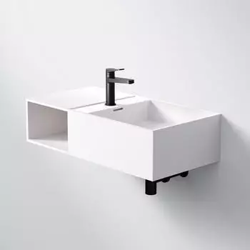 Steinberg Serie 443 Wand-Waschtisch Solid Surface 800x400mm wei&szlig; matt (443 7125 W)