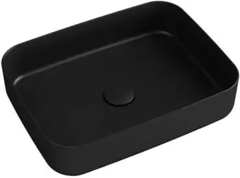 Megabad Infinity Rectangle Aufsatzwaschbecken Keramik 50x36cm Schwarz matt (10NF65050-2N)