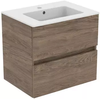 Ideal Standard Eurovit Plus Waschtisch mit Unterschrank (R0572) nussbaum geflammt