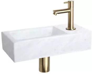Differnz Jukon Aufsatzwaschbecken Beton Hellgrau 38,5x18,5x9cm Wasserhahn Mattschwarz