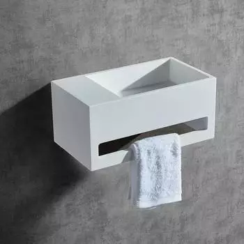 Bernstein Wand-Waschbecken BA2105 Mineralguss, weiß matt, 35,5x20x16cm (BA2105)