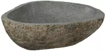 vidaXL Waschbecken Flussstein Hellgrau (46-52)x(35-40)x15cm