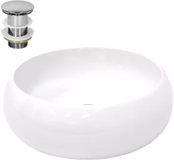 LuxeBath Aufsatzwaschbecken rund, Keramik, wei&szlig;, &Oslash; 400x155mm (490001000)