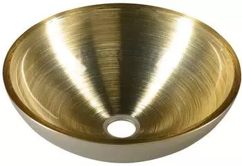 Sapho Murano Soft Brown Glaswaschbecken Aufsatz rund Ø40cm beige-gold (AL5318-67)