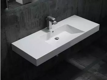 Bernstein BS6036 Wandwaschbecken Gussmarmor 122x48cm, wei&szlig; (4296)