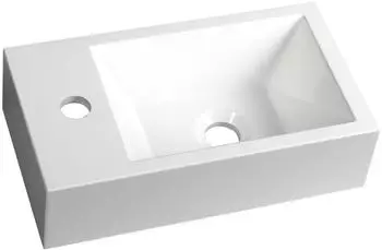 Sapho Amarok Gussmarmor-Waschtisch 40x22cm, links, weiß (AR400)