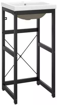 vidaXL Waschtischgestell mit Waschbecken Eisen Schwarz (3101388)