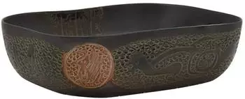 vidaXL Aufsatzwaschbecken rechteckig 48x37,5x13,5cm schwarz Keramik (155094)