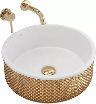 Rea Helen Aufsatzwaschbecken Gold White, Keramik (REA-U6978)