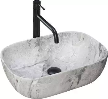 Rea Livia Aufsatzwaschbecken 46,5x33,5cm rechteckig, Stone matt (REA-U3800)