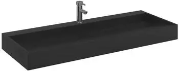 vidaXL Waschbecken Mineralguss/Marmorguss 120x46x11cm Mattschwarz (155983)