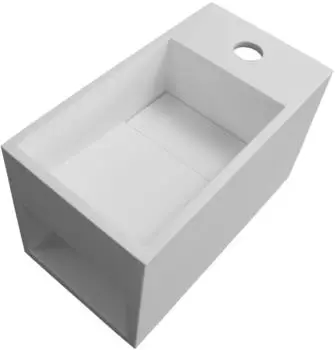 Bernstein Wandwaschbecken PB2046 Mineralguss, wei&szlig; matt, 33x18x20,5cm, mit Ablagefach (PB2046)