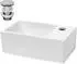 LuxeBath Aufsatzwaschbecken eckig, Keramik, weiß, 350x205x125mm, inkl. Ablaufgarnitur (390000737)