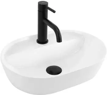 Rea Aura 42 Aufsatzwaschbecken oval, weiß, Keramik (REA-U6617)
