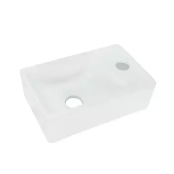Aloni Handwaschbecken Keramik, wei&szlig;, Hahnloch rechts, 30x18,5x9,5cm (431-R)