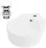 LuxeBath Eckwaschbecken Keramik Weiß 45x36x13cm mit Ablaufgarnitur & Überlauf (490009630)