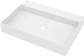 Deante Correo Aufsatzwaschbecken 60x40cm rechteckig, Granitoptik, wei&szlig; matt (CQRAU6S)