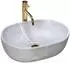 Rea Lara Aufsatzwaschbecken oval 48,5x35cm Keramik grauer Stein (REA-U9889)